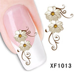 2017 Waterproof Water Transfer Nails Art Sticker Beautiful Flower Design Girl And Women Manicure Tools Nail Wraps Decals Xf1013