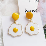 Fashion Creative personality beautiful stud earrings Popular wacky earrings temperament yolk stud earrings for women jewelry