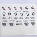 YZWLE 32 Styels Beauty DIY Black Lace Flower Sticker Nail Art Decals for Women Tips Water Transfer Accessory
