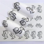 YZWLE 32 Styels Beauty DIY Black Lace Flower Sticker Nail Art Decals for Women Tips Water Transfer Accessory