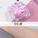 26 colors glitter eyeshadow powder rainbow gold silver pink flake long lasting waterproof face makeup seuqins gel AM082