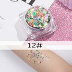 26 colors glitter eyeshadow powder rainbow gold silver pink flake long lasting waterproof face makeup seuqins gel AM082