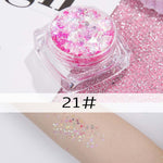 26 colors glitter eyeshadow powder rainbow gold silver pink flake long lasting waterproof face makeup seuqins gel AM082