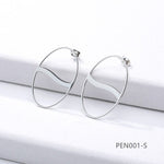 Oval Sun Design Earring Studs Elegant Fashion Women Jewelry Girl Gifts PEN001-S