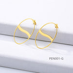 Oval Sun Design Earring Studs Elegant Fashion Women Jewelry Girl Gifts PEN001-S