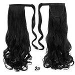 AOOSOO 24 inch Silky Straight Synthetic Clip in Drawstring Ponytail Hairpieces for Women Hair Extension High Temperature Fiber