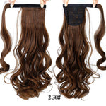 AOOSOO 24 inch Silky Straight Synthetic Clip in Drawstring Ponytail Hairpieces for Women Hair Extension High Temperature Fiber