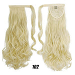 AOOSOO 24 inch Silky Straight Synthetic Clip in Drawstring Ponytail Hairpieces for Women Hair Extension High Temperature Fiber