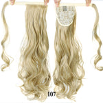 AOOSOO 24 inch Silky Straight Synthetic Clip in Drawstring Ponytail Hairpieces for Women Hair Extension High Temperature Fiber