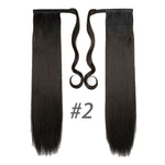 AOOSOO 24 inch Silky Straight Synthetic Clip in Drawstring Ponytail Hairpieces for Women Hair Extension High Temperature Fiber