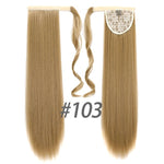 AOOSOO 24 inch Silky Straight Synthetic Clip in Drawstring Ponytail Hairpieces for Women Hair Extension High Temperature Fiber