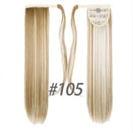 AOOSOO 24 inch Silky Straight Synthetic Clip in Drawstring Ponytail Hairpieces for Women Hair Extension High Temperature Fiber
