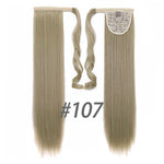 AOOSOO 24 inch Silky Straight Synthetic Clip in Drawstring Ponytail Hairpieces for Women Hair Extension High Temperature Fiber