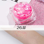26 colors glitter eyeshadow powder rainbow gold silver pink flake long lasting waterproof face makeup seuqins gel AM082
