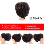 LUPU Messy Scrunchies Donut Chignon Synthetic Hair Bun Straight Elastic Band Hair Extensions Heat Resistant Hairpieces For Women