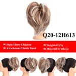 LUPU Messy Scrunchies Donut Chignon Synthetic Hair Bun Straight Elastic Band Hair Extensions Heat Resistant Hairpieces For Women