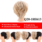 LUPU Messy Scrunchies Donut Chignon Synthetic Hair Bun Straight Elastic Band Hair Extensions Heat Resistant Hairpieces For Women