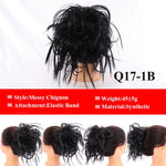 LUPU Messy Scrunchies Donut Chignon Synthetic Hair Bun Straight Elastic Band Hair Extensions Heat Resistant Hairpieces For Women