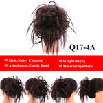 LUPU Messy Scrunchies Donut Chignon Synthetic Hair Bun Straight Elastic Band Hair Extensions Heat Resistant Hairpieces For Women