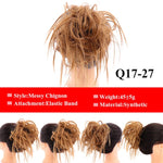 LUPU Messy Scrunchies Donut Chignon Synthetic Hair Bun Straight Elastic Band Hair Extensions Heat Resistant Hairpieces For Women