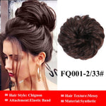 LUPU Messy Scrunchies Donut Chignon Synthetic Hair Bun Straight Elastic Band Hair Extensions Heat Resistant Hairpieces For Women