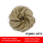 LUPU Messy Scrunchies Donut Chignon Synthetic Hair Bun Straight Elastic Band Hair Extensions Heat Resistant Hairpieces For Women