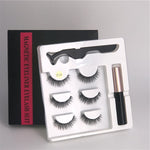 Makeup 3 pairs of magnetic eyelashes magnetic eyeliner tweezers, waterproof long lasting natural eyelashes set gift box eyelash