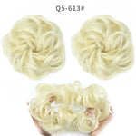 XINRAN Synthetic Bun Extensions Curly Messy Bun Hair Scrunchies Elegant Chignons Wedding Hair Piece for Women and Kids