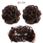 XINRAN Synthetic Bun Extensions Curly Messy Bun Hair Scrunchies Elegant Chignons Wedding Hair Piece for Women and Kids