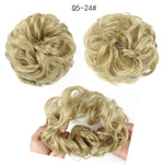 XINRAN Synthetic Bun Extensions Curly Messy Bun Hair Scrunchies Elegant Chignons Wedding Hair Piece for Women and Kids