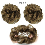 XINRAN Synthetic Bun Extensions Curly Messy Bun Hair Scrunchies Elegant Chignons Wedding Hair Piece for Women and Kids