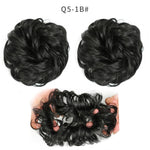 XINRAN Synthetic Bun Extensions Curly Messy Bun Hair Scrunchies Elegant Chignons Wedding Hair Piece for Women and Kids