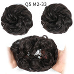 XINRAN Synthetic Bun Extensions Curly Messy Bun Hair Scrunchies Elegant Chignons Wedding Hair Piece for Women and Kids