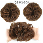 XINRAN Synthetic Bun Extensions Curly Messy Bun Hair Scrunchies Elegant Chignons Wedding Hair Piece for Women and Kids