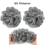 XINRAN Synthetic Bun Extensions Curly Messy Bun Hair Scrunchies Elegant Chignons Wedding Hair Piece for Women and Kids
