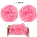 XINRAN Synthetic Bun Extensions Curly Messy Bun Hair Scrunchies Elegant Chignons Wedding Hair Piece for Women and Kids