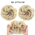 XINRAN Synthetic Bun Extensions Curly Messy Bun Hair Scrunchies Elegant Chignons Wedding Hair Piece for Women and Kids