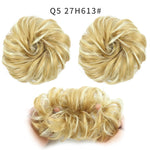 XINRAN Synthetic Bun Extensions Curly Messy Bun Hair Scrunchies Elegant Chignons Wedding Hair Piece for Women and Kids