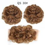 XINRAN Synthetic Bun Extensions Curly Messy Bun Hair Scrunchies Elegant Chignons Wedding Hair Piece for Women and Kids