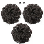 XINRAN Synthetic Bun Extensions Curly Messy Bun Hair Scrunchies Elegant Chignons Wedding Hair Piece for Women and Kids