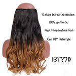 SHANGKE Hair 24'' Long Straight Women Clip in Hair Extensions Black Brown High Tempreture Synthetic Hair Piece