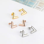 Sample Letter V Beautiful Design Earring Elegant Fashion Women Jewelry Girl Gifts YCCE