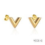 Sample Letter V Beautiful Design Earring Elegant Fashion Women Jewelry Girl Gifts YCCE
