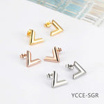 Sample Letter V Beautiful Design Earring Elegant Fashion Women Jewelry Girl Gifts YCCE