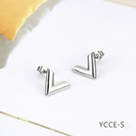 Sample Letter V Beautiful Design Earring Elegant Fashion Women Jewelry Girl Gifts YCCE