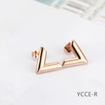 Sample Letter V Beautiful Design Earring Elegant Fashion Women Jewelry Girl Gifts YCCE