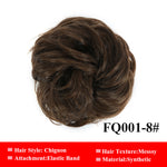 LUPU Messy Scrunchies Donut Chignon Synthetic Hair Bun Straight Elastic Band Hair Extensions Heat Resistant Hairpieces For Women