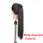AOSI Straight Clip In Hair Tail False Hair 24" Ponytail Hairpiece With Hairpins Synthetic Pony Tail Hair Extensions For Women