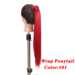 AOSI Straight Clip In Hair Tail False Hair 24" Ponytail Hairpiece With Hairpins Synthetic Pony Tail Hair Extensions For Women