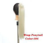 AOSI Straight Clip In Hair Tail False Hair 24" Ponytail Hairpiece With Hairpins Synthetic Pony Tail Hair Extensions For Women
